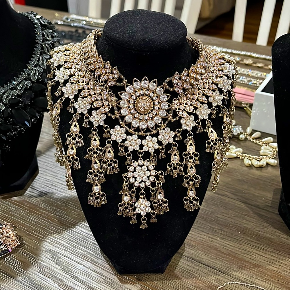 Gold statement necklace